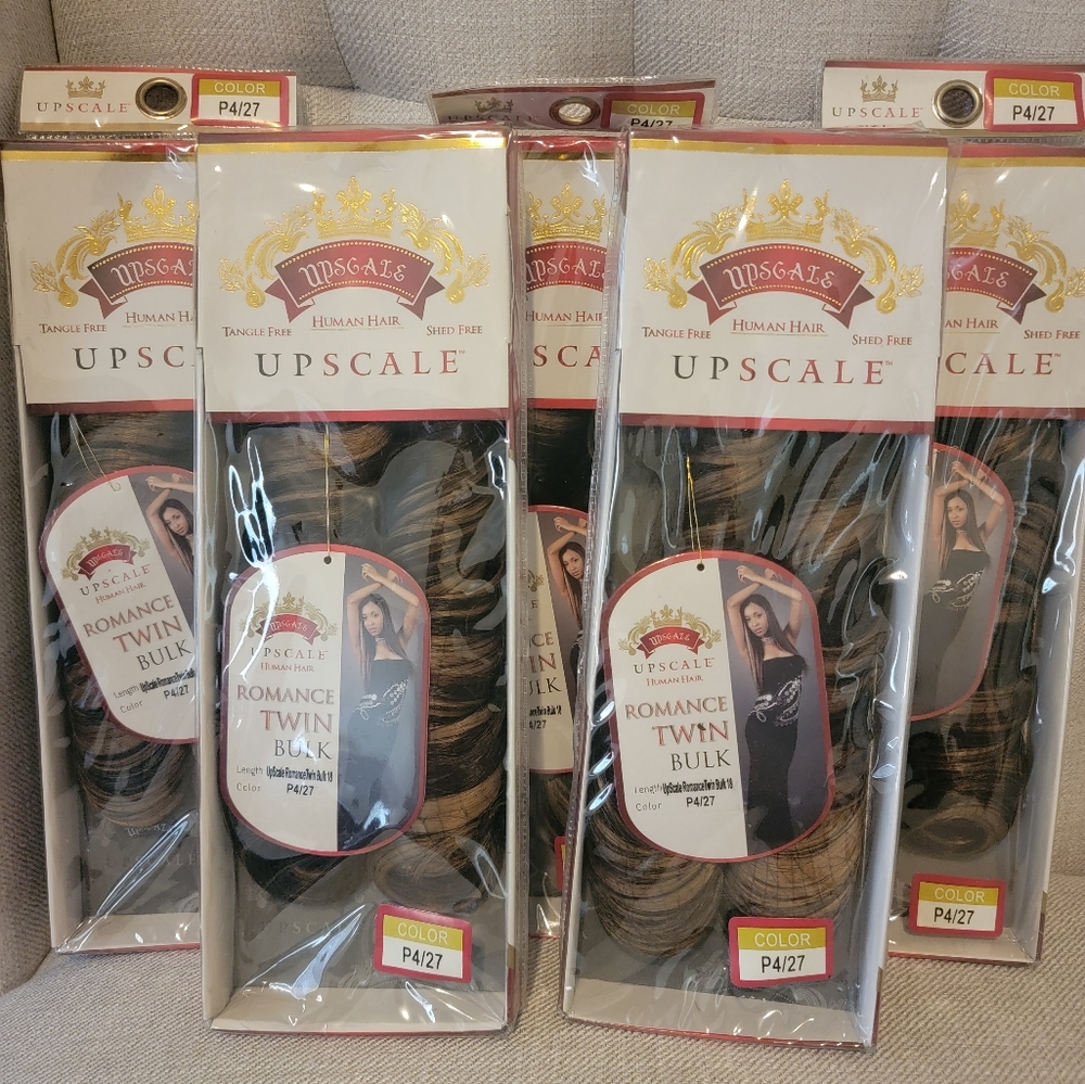 Upscale Romance Twin Bulk hair,  Color 4/27, 5 pack deal, 18"